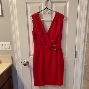Size 6 Calvin Klein Red Dress